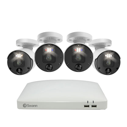 Swann 4K NVR Pro Series SWNVK-88990W4-AU | 4 Facial Recognition Cameras, 2TB HDD, Colour Night Vision, 2 Way Audio