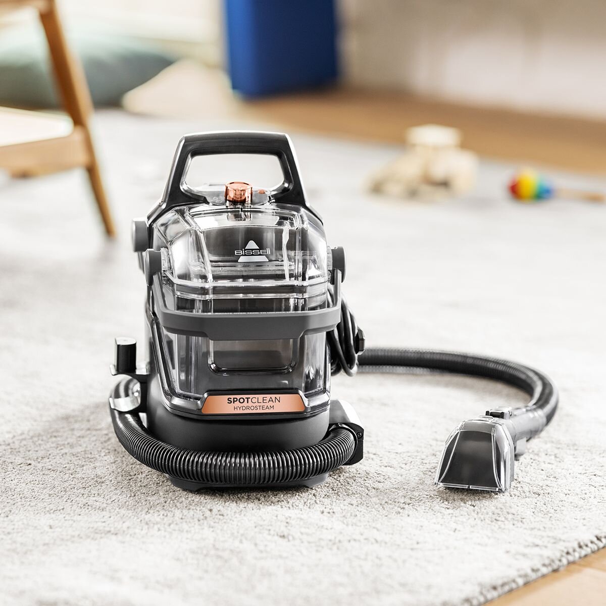 Bissell SpotClean HydroSteam handheld cleaner - 3 cleaning modes, 1.9L clean tank, Titanium finish - 3689F