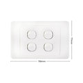 DETA White Quad Switch 4 Gang 240V 10A Polycarbonate 6104B