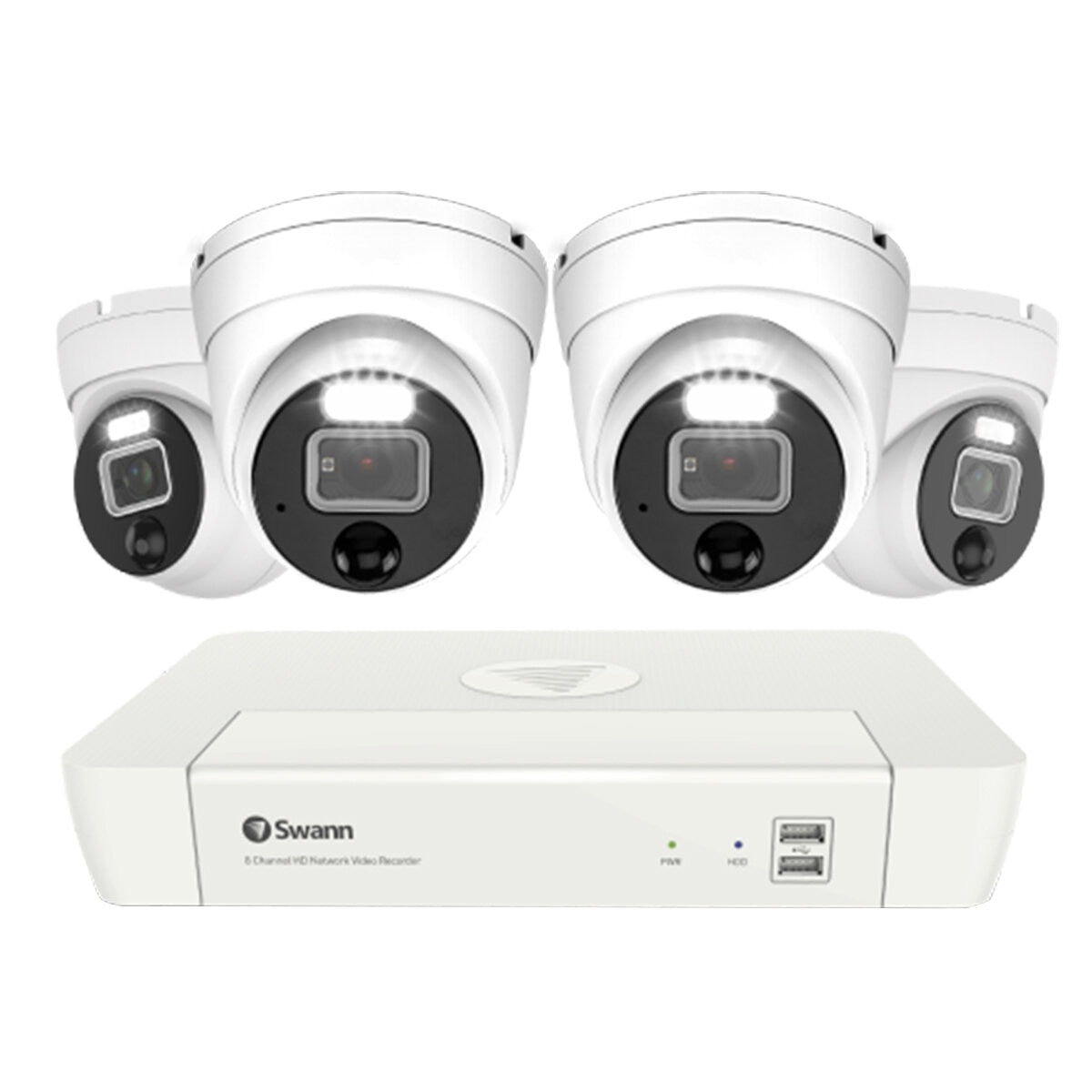 Swann 4 Camera 8 Channel 4K Master-Series NVR SWNVK-87680W4DWL-AU Night Vision Motion Detection Audio Recording 1TB HDD Dropbox Integration Person Detection Face Intrusion Detection Smart Alerts 130ft Night Vision