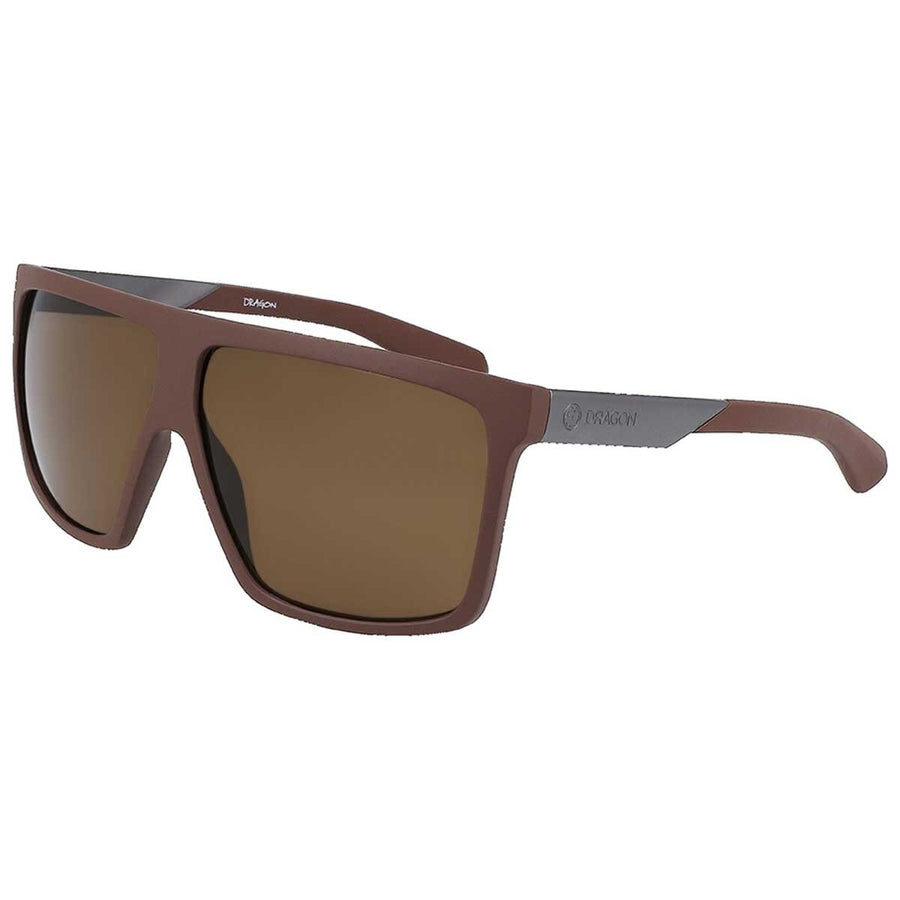 Dragon Men's Polarised Sunglasses, Brown Lenses, Matte Dark Brown Frame, 63 mm - SuperSaverAU - view 1