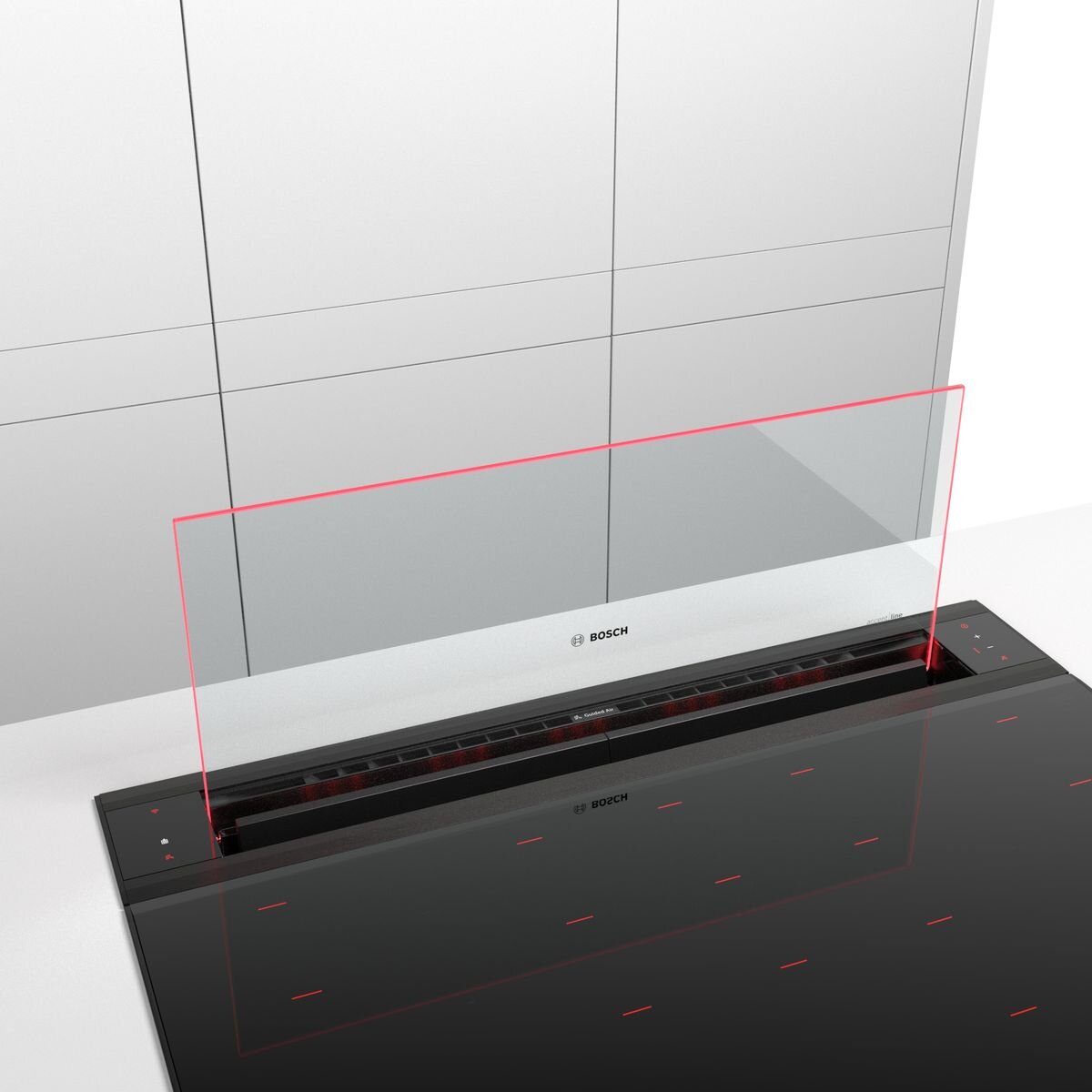 Bosch Series 8 80cm Downdraft Rangehood - Black, 775m³/h, Cook2Hood Control - DDW88MM66
