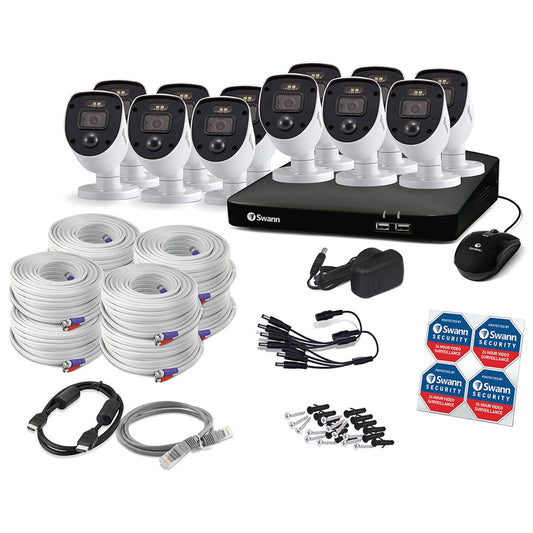Swann Home Security System 12 Camera 16 Channel 1080p Full HD DVR SWDVK-1646812SLW Cameras