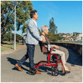 Altus 2 In 1 Mobility Rollator & Transit Wheelchair Red, 136 kg Capacity, Foldable - SuperSaverAU - view 6