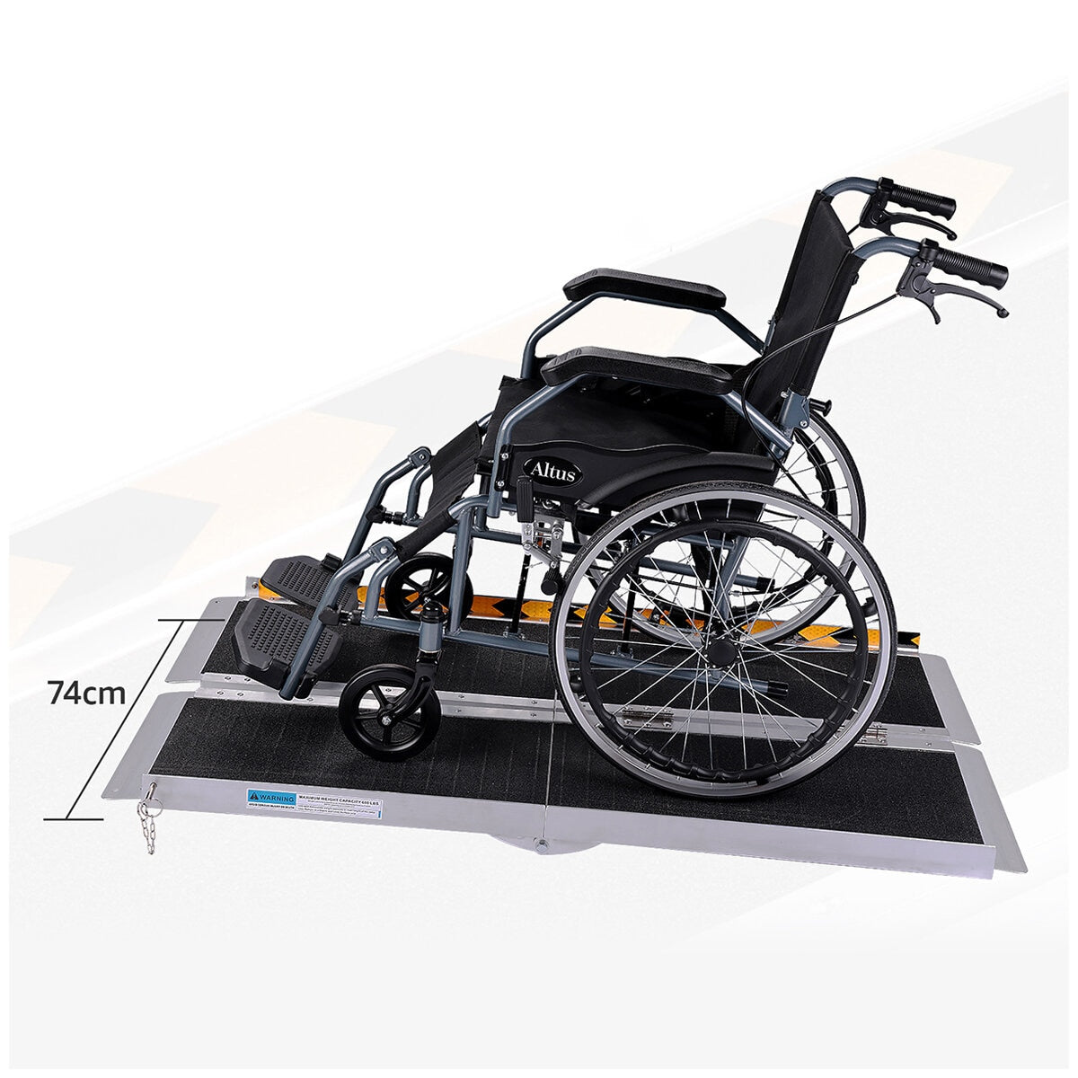 Altus Aluminium Portable Wheelchair Ramp 91cm, 270kg Capacity, Folding Design - SuperSaverAU - view 3