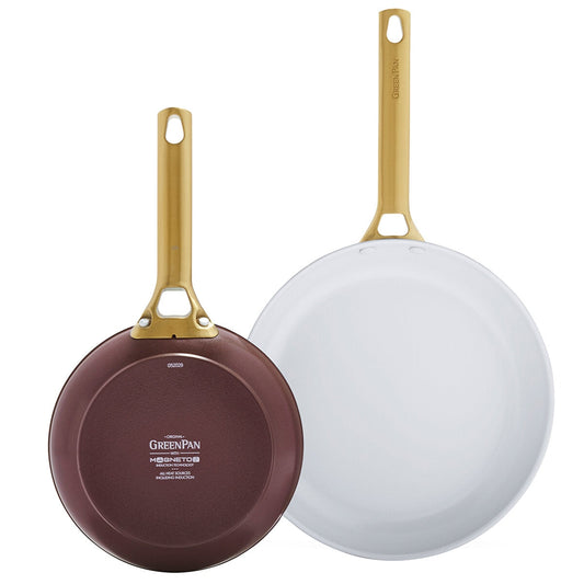 GreenPan Ceramic Non-Stick Frypan Set 20cm & 28cm, Choc Truffle, CC005387-001