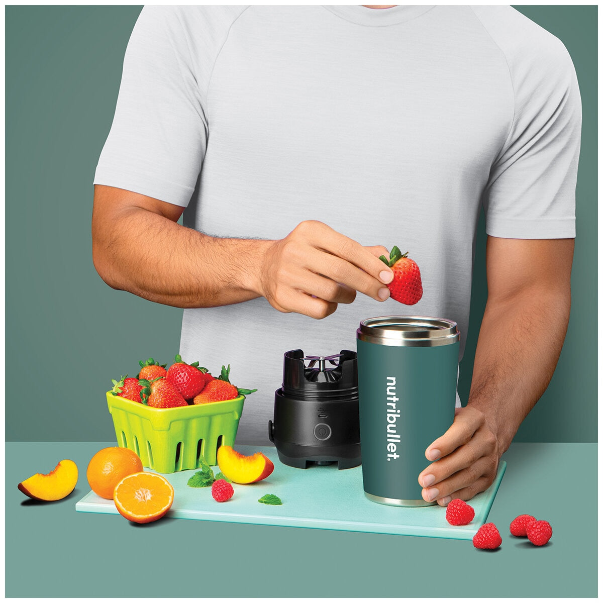 Nutribullet Flip Club Pack NBPB0740EUC Portable Blender with Stainless Steel Cup - 11.1V USB-C Battery - Blend & Sip On-the-Go