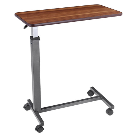 Altus Adjustable Overbed Table 79-110 cm Walnut with Rolling Lockable Wheels - SuperSaverAU - view 1
