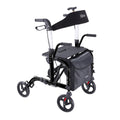 Altus 2-in-1 Mobility Rollator & Transit Wheelchair Black, 136kg Capacity, Foldable - SuperSaverAU - view 2