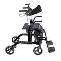Altus 2-in-1 Mobility Rollator & Transit Wheelchair Black, 136kg Capacity, Foldable - SuperSaverAU - view 3