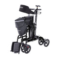 Altus 2-in-1 Mobility Rollator & Transit Wheelchair Black, 136kg Capacity, Foldable - SuperSaverAU - view 4
