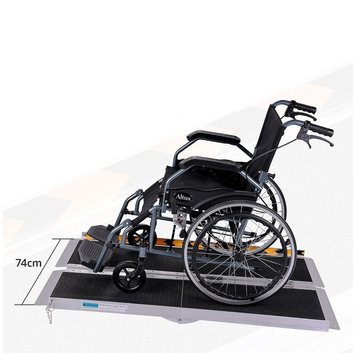 Altus Aluminium Portable Wheelchair Ramp 122cm, 270kg Capacity, Folding Design - SuperSaverAU - view 4