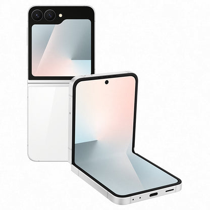 Samsung Galaxy Z Flip7 FE 128GB White - Flex Cam 50MP Wide Lens, Self-Optimising Battery, Flex Mode, Armour Aluminium, Gorilla Glass Victus