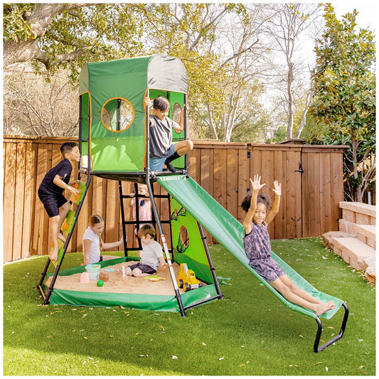 Gobaplay SummitPro Climbing Tower GP0020 with Slide, Cornhole, Sandbox, Ages 3+