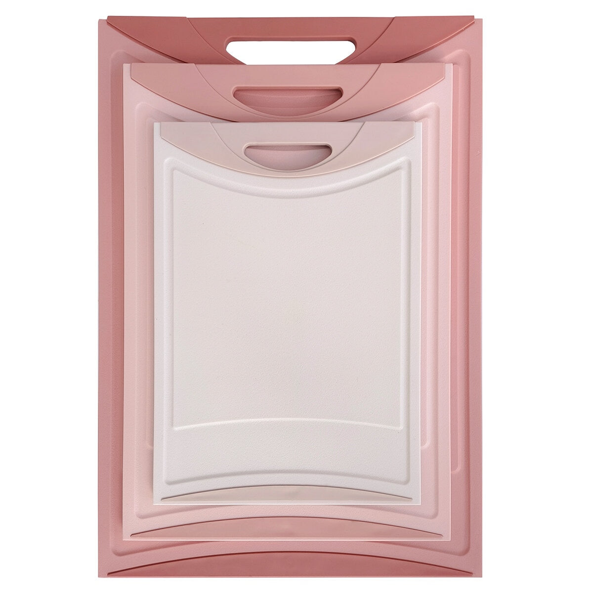 Neoflam 3-Piece Cutting Board Set Rose Pink BPA Free Non-Slip Dishwasher Safe Large Medium Small Sizes Juice Groove Easy Cleaning