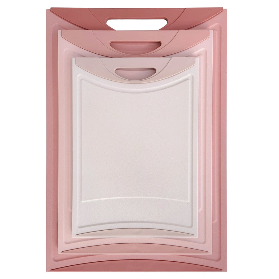 Neoflam 3-Piece Cutting Board Set Rose Pink BPA Free Non-Slip Dishwasher Safe Large Medium Small Sizes Juice Groove Easy Cleaning - SuperSaverAU - view 1
