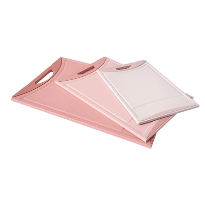 Neoflam 3-Piece Cutting Board Set Rose Pink BPA Free Non-Slip Dishwasher Safe Large Medium Small Sizes Juice Groove Easy Cleaning