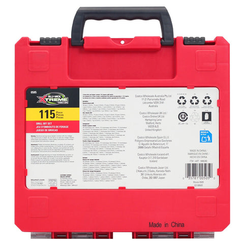 Disston Blu-Mol Xtreme 115 Pieces Drill Bit Set Hex And Round E0100505