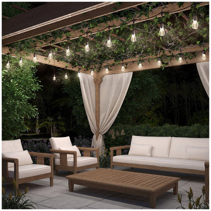 Artika Blaze Outdoor Solar Light Black OUT-BZSO-C6BL | 20 LED Bulbs, 12.8m String, 4 Modes, USB-C Recharge, 300 Lumens