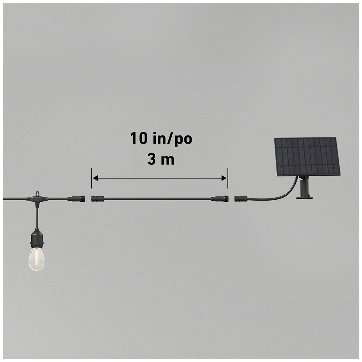Artika Blaze Outdoor Solar Light Black OUT-BZSO-C6BL | 20 LED Bulbs, 12.8m String, 4 Modes, USB-C Recharge, 300 Lumens - SuperSaverAU - view 2
