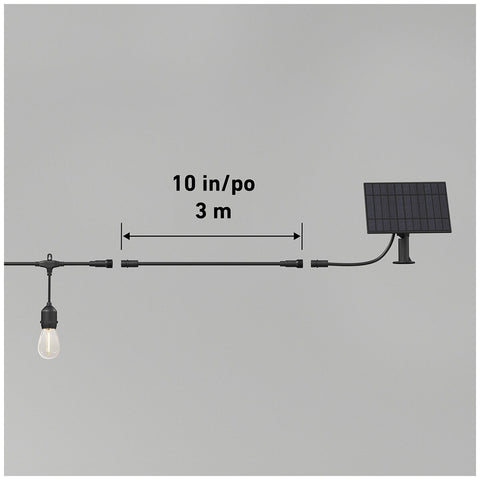 Artika Blaze Outdoor Solar Light Black OUT-BZSO-C6BL | 20 LED Bulbs, 12.8m String, 4 Modes, USB-C Recharge, 300 Lumens - SuperSaverAU - view 2