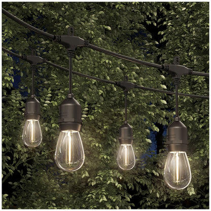 Artika Blaze Outdoor Solar Light Black OUT-BZSO-C6BL | 20 LED Bulbs, 12.8m String, 4 Modes, USB-C Recharge, 300 Lumens