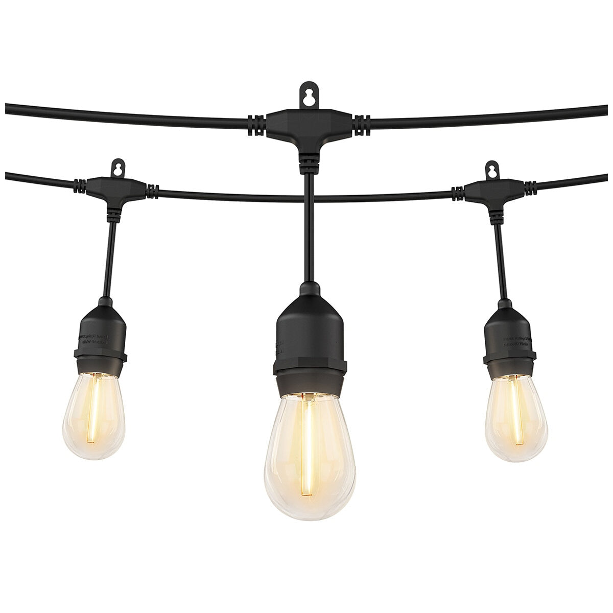 Artika Blaze Outdoor Solar Light Black OUT-BZSO-C6BL | 20 LED Bulbs, 12.8m String, 4 Modes, USB-C Recharge, 300 Lumens