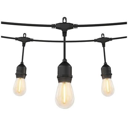 Artika Blaze Outdoor Solar Light Black OUT-BZSO-C6BL | 20 LED Bulbs, 12.8m String, 4 Modes, USB-C Recharge, 300 Lumens