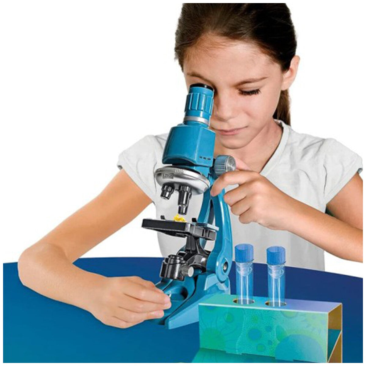 Clementoni Science And Play Super Microscope Kit with Professional 1,200x Magnification, LED Light, and 50+ Experiments