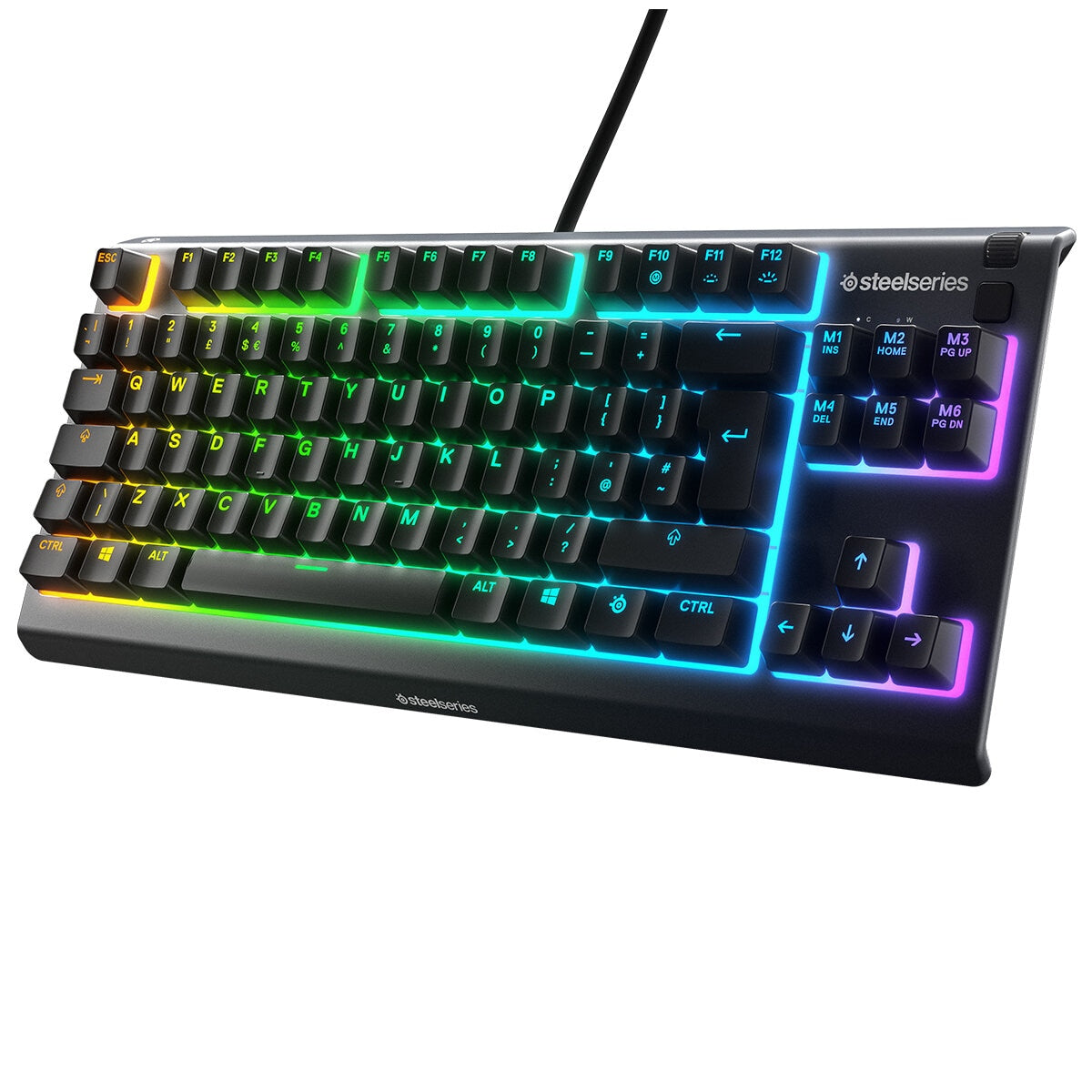 SteelSeries Apex 3 TKL RGB Gaming Keyboard Black - 8-Zone RGB, IP32 Water Resistant, Whisper Quiet Switches - SuperSaverAU - view 2