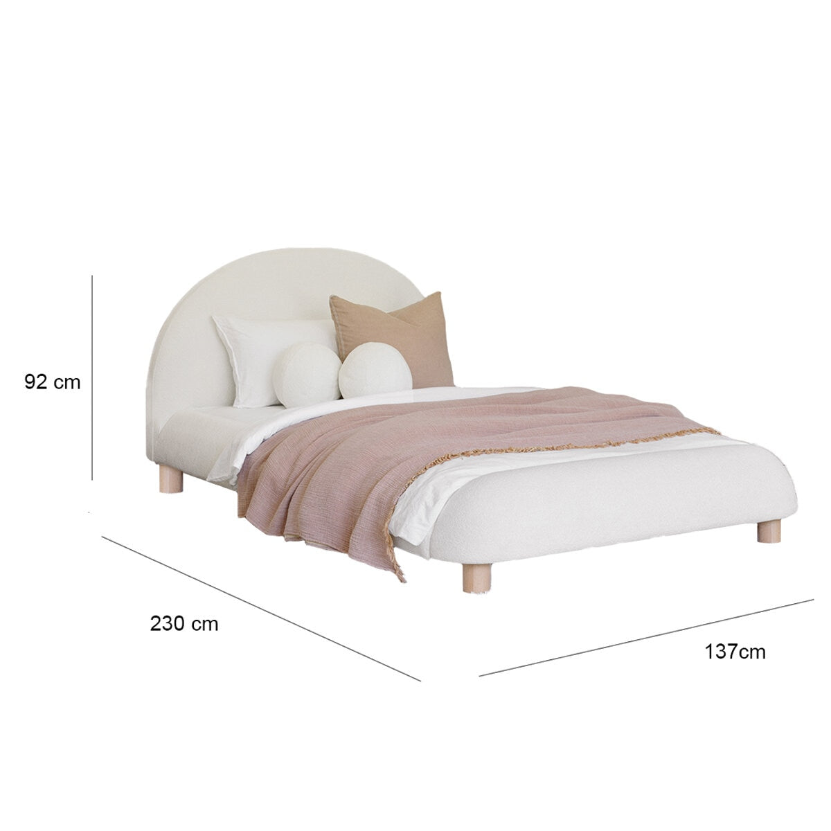 Aesthetik Kids Upholstered King Single Bed Ivory