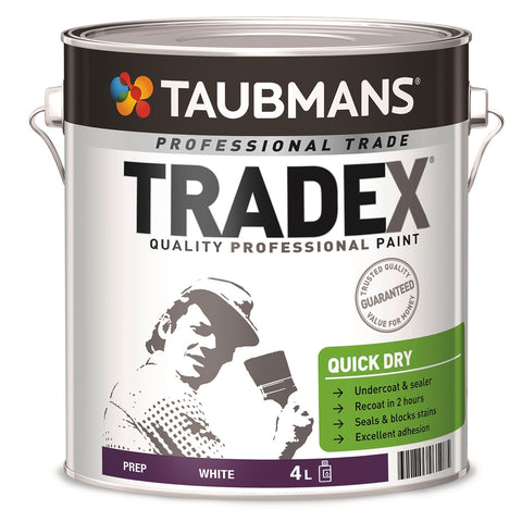 Taubmans Tradex 4L White Oil Based Interior Quick Dry Undercoat & Sealer, Splatter Resistant