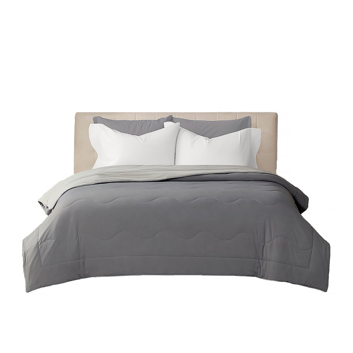 Hotel Grand EternaCool Cooling Comforter Queen Grey 130511 - Lightweight, Cool Touch, Machine Washable