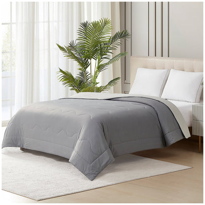 Hotel Grand EternaCool Cooling Comforter Queen Grey 130511 - Lightweight, Cool Touch, Machine Washable