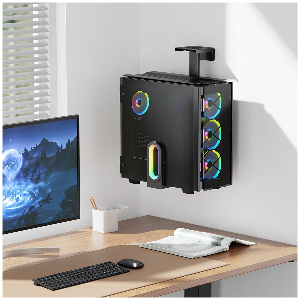 mbeat Activiva RGB Ultra-Wide Gaming PC Mount ACA-MNT-RGB01K, Adjustable, RGB Lighting - SuperSaverAU - view 6