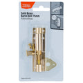 Taskmaster 75mm Polished Brass Barrel Bolt - Solid Brass Security Solution - SuperSaverAU - view 1