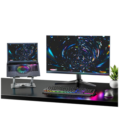mbeat Stage S8 Rotating Laptop Stand with RGB Fan, USB Ports, Ergonomic Design - MB-STD-S8GRY