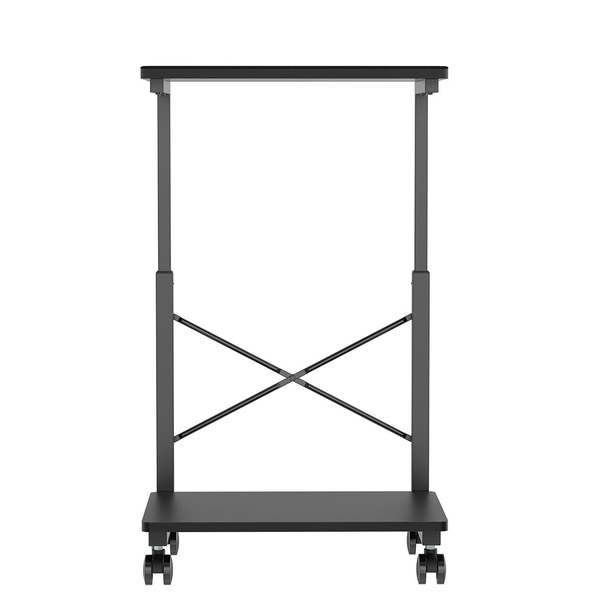 mbeat Activiva Height Adjustable PC and Printer Storage Stand, 7-Level Height, 40kg Capacity, Rolling Design, Matte Black - SuperSaverAU - view 1