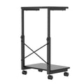 mbeat Activiva Height Adjustable PC and Printer Storage Stand, 7-Level Height, 40kg Capacity, Rolling Design, Matte Black - SuperSaverAU - view 4