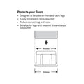 Surface Gard Black Square Plastic Chair Leg Tips - 4 Pack Floor Protectors