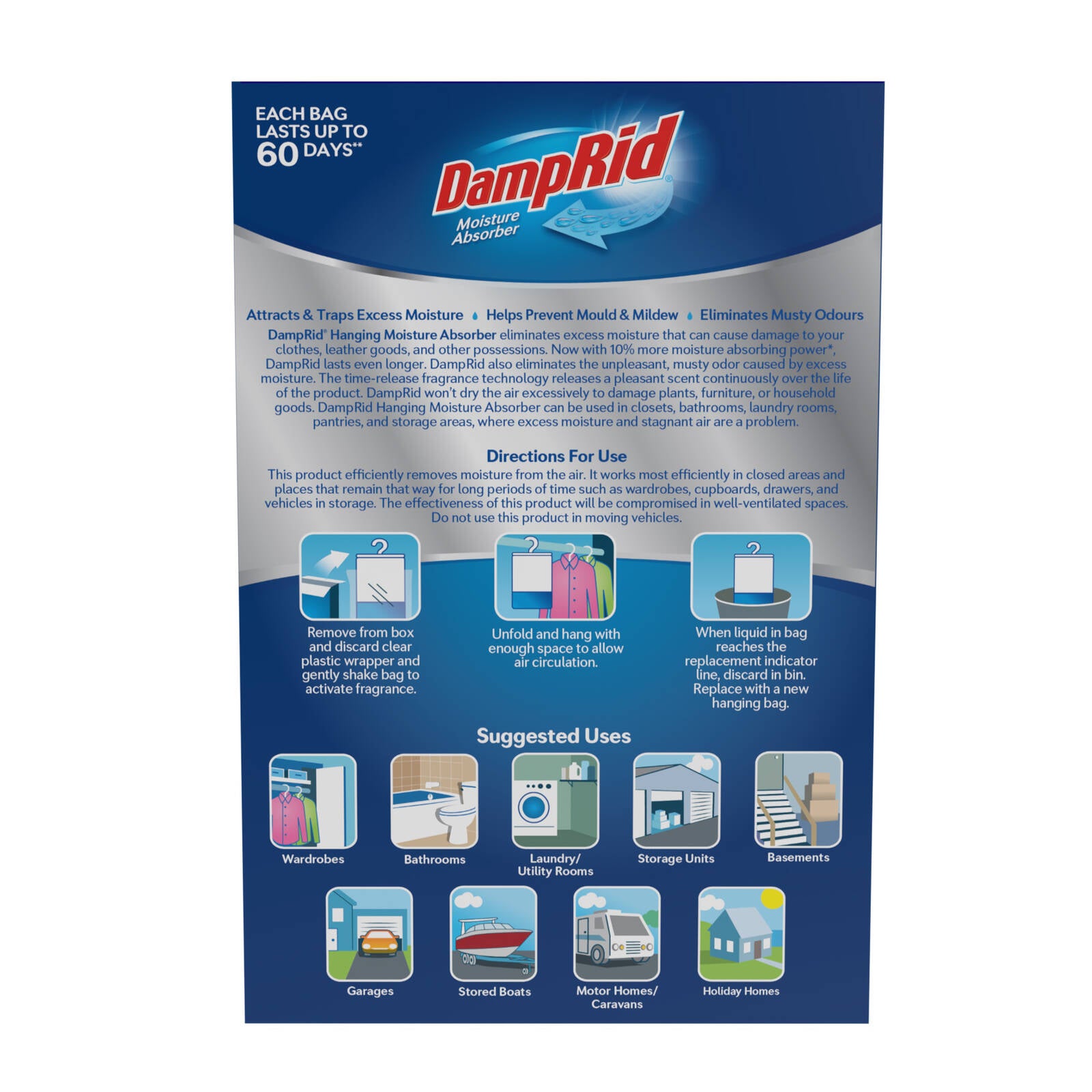 DampRid Fresh Scent Hanging Moisture Absorber, 3 Pack