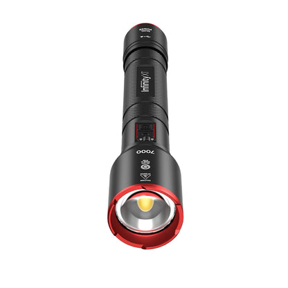 Infinity X1 7000 Lumen Dual Power Rechargeable Flashlight, USB, AA Batteries