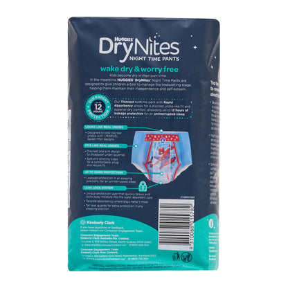 Huggies DryNites Boys Night Pants 2-4Y 60 Pack - Rapid Absorbency, Leak Lock, Model 21489