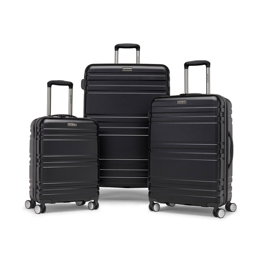 Samsonite Parallax 3-Piece Hardside Luggage Set, Black, Model 156733, Eco-Friendly Spinner