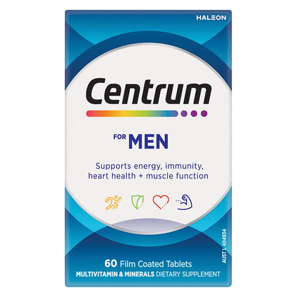 Centrum Men Multivitamin 120 Tablets, Supports Energy & Immunity