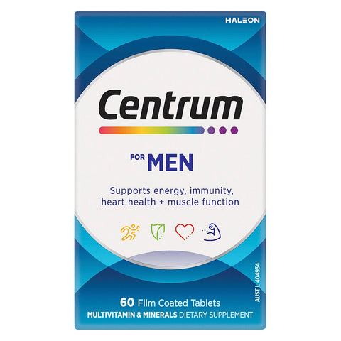 Centrum Men Multivitamin 120 Tablets, Supports Energy & Immunity - SuperSaverAU - view 1