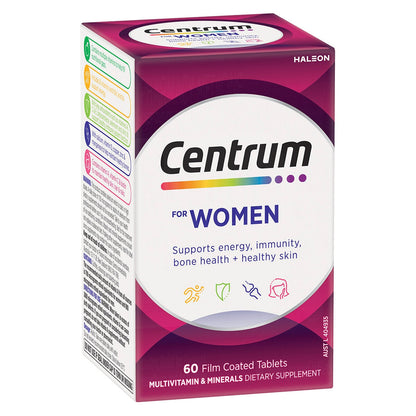 Centrum Women Multivitamin 2x60 Tablets, Energy & Immunity Support