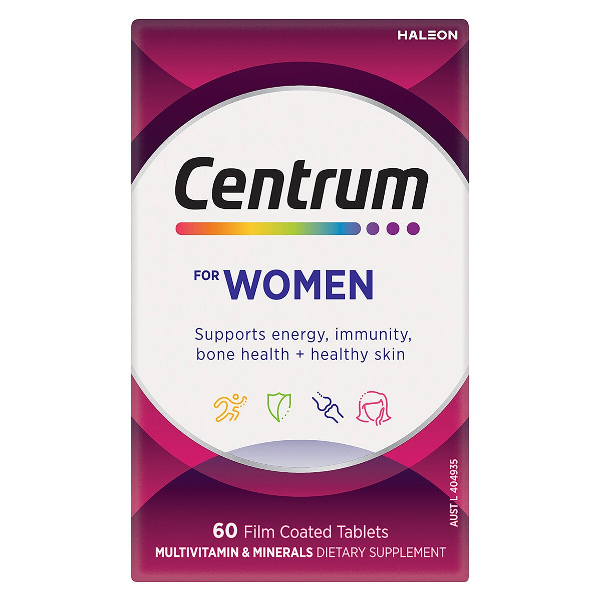 Centrum Women Multivitamin 2x60 Tablets, Energy & Immunity Support