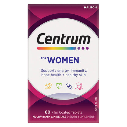 Centrum Women Multivitamin 2x60 Tablets, Energy & Immunity Support
