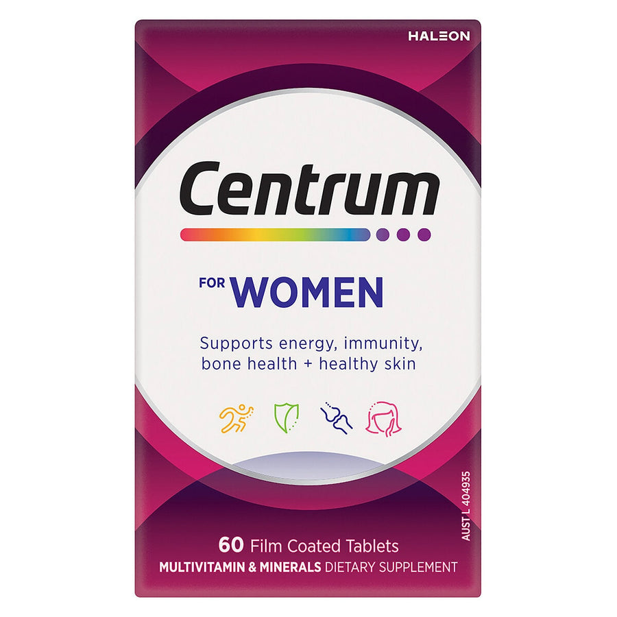 Centrum Women Multivitamin 2x60 Tablets, Energy & Immunity Support - SuperSaverAU - view 1